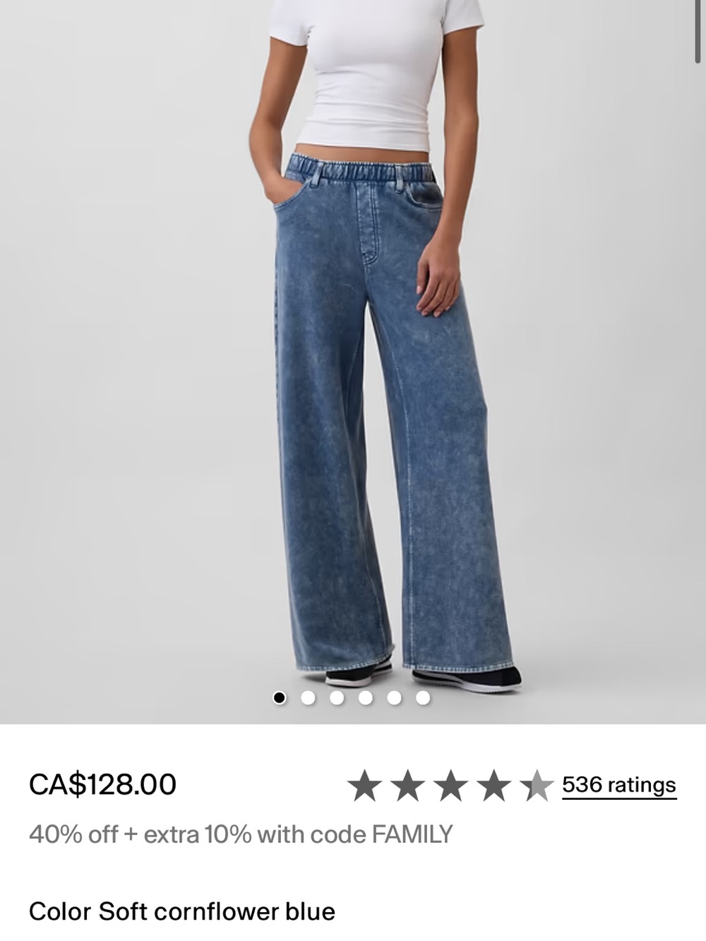 GAP Heavyweight Easy Baggy Sweatpant Jeans Sz Large Corn flower Blue - Picture 15 of 15